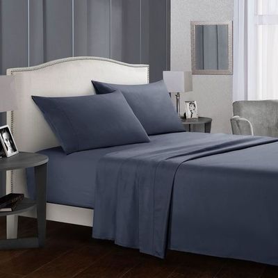 Colore personalizzato imballaggio biancheria da letto semplice tinto casa letto albergo piatto inserito lenzuola di letto set